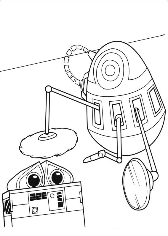Plansa de colorat cu Wall E 19 11